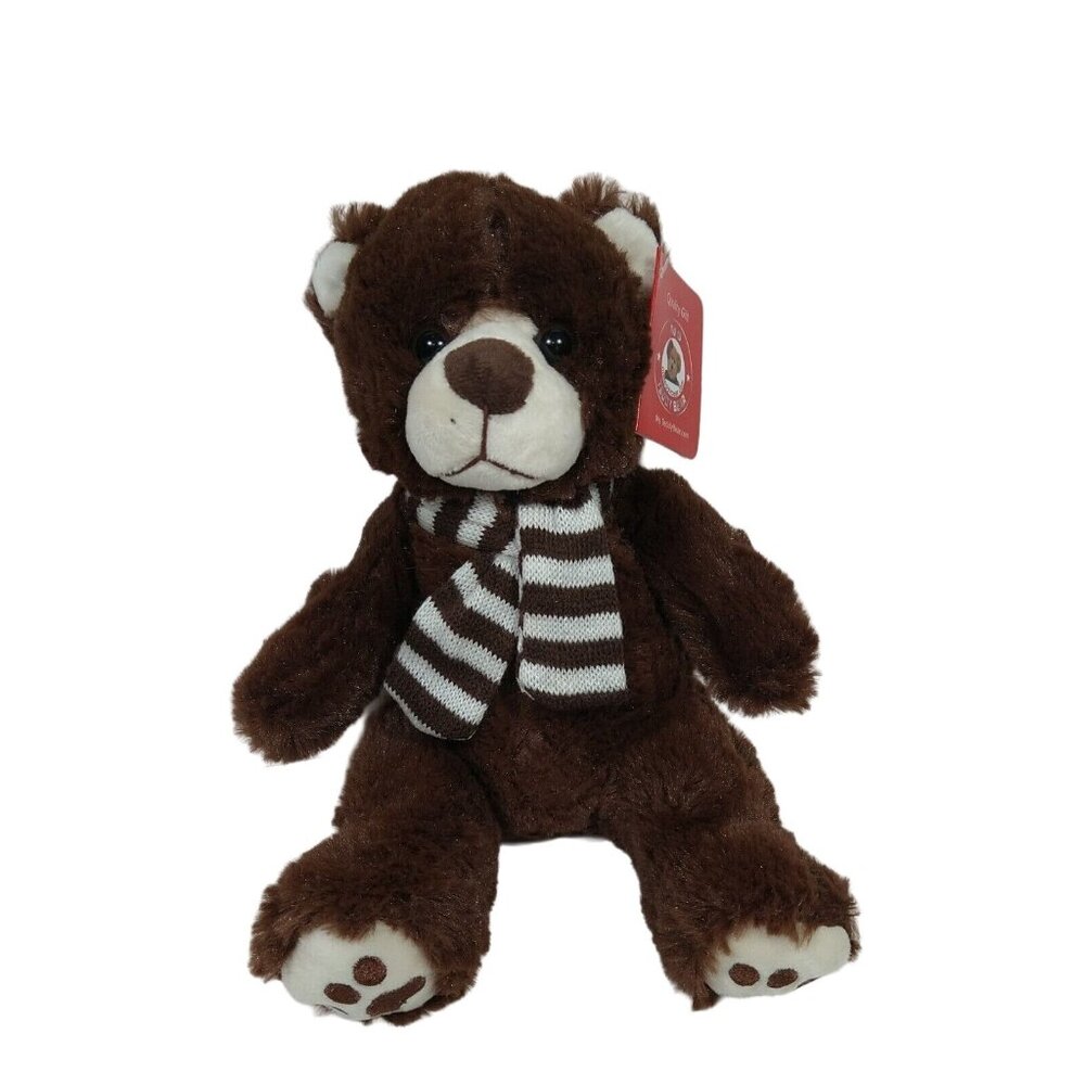 Ms Teddy Bear Brown With Scarf Stuffed Animal Plush Toy with Tag Age 3 and Up 8"